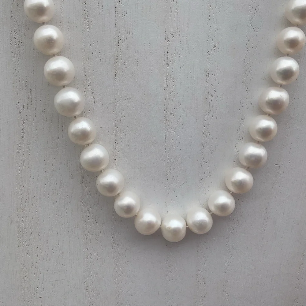 White bead necklace 18” long